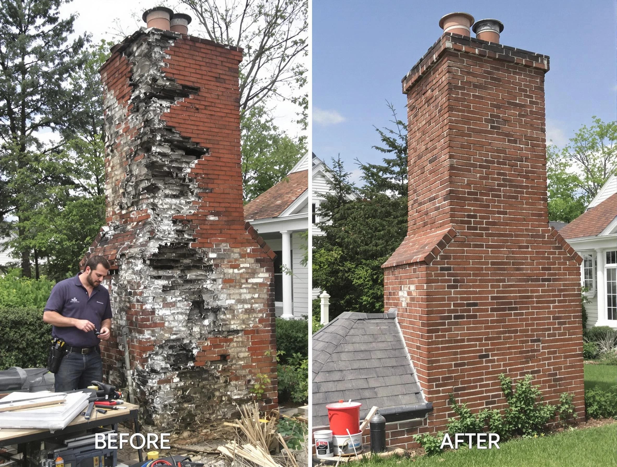 Bountiful Chimney Sweep performing a full chimney restoration in Bountiful, UT