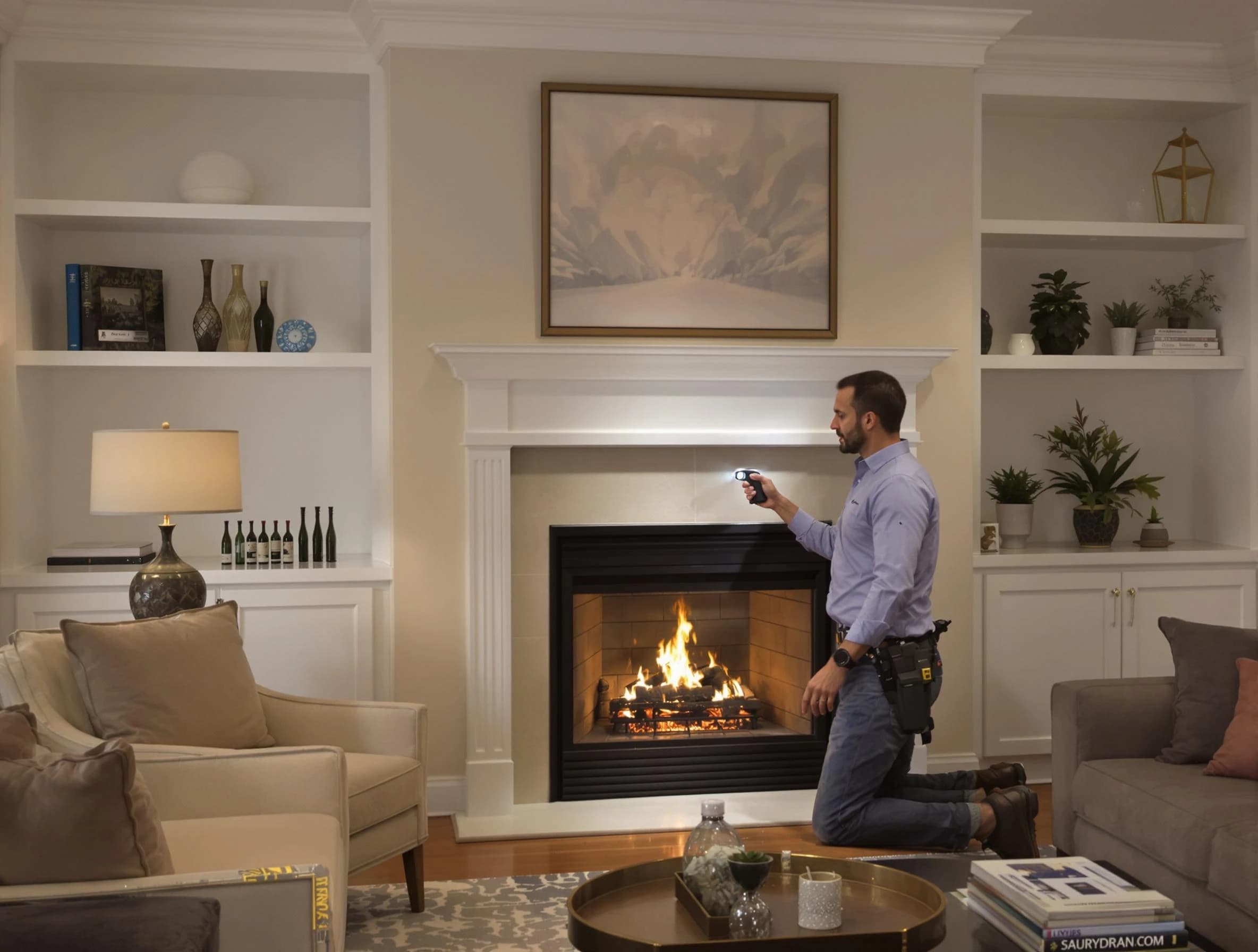 Bountiful Chimney Sweep conducting a fireplace safety inspection in Bountiful, UT