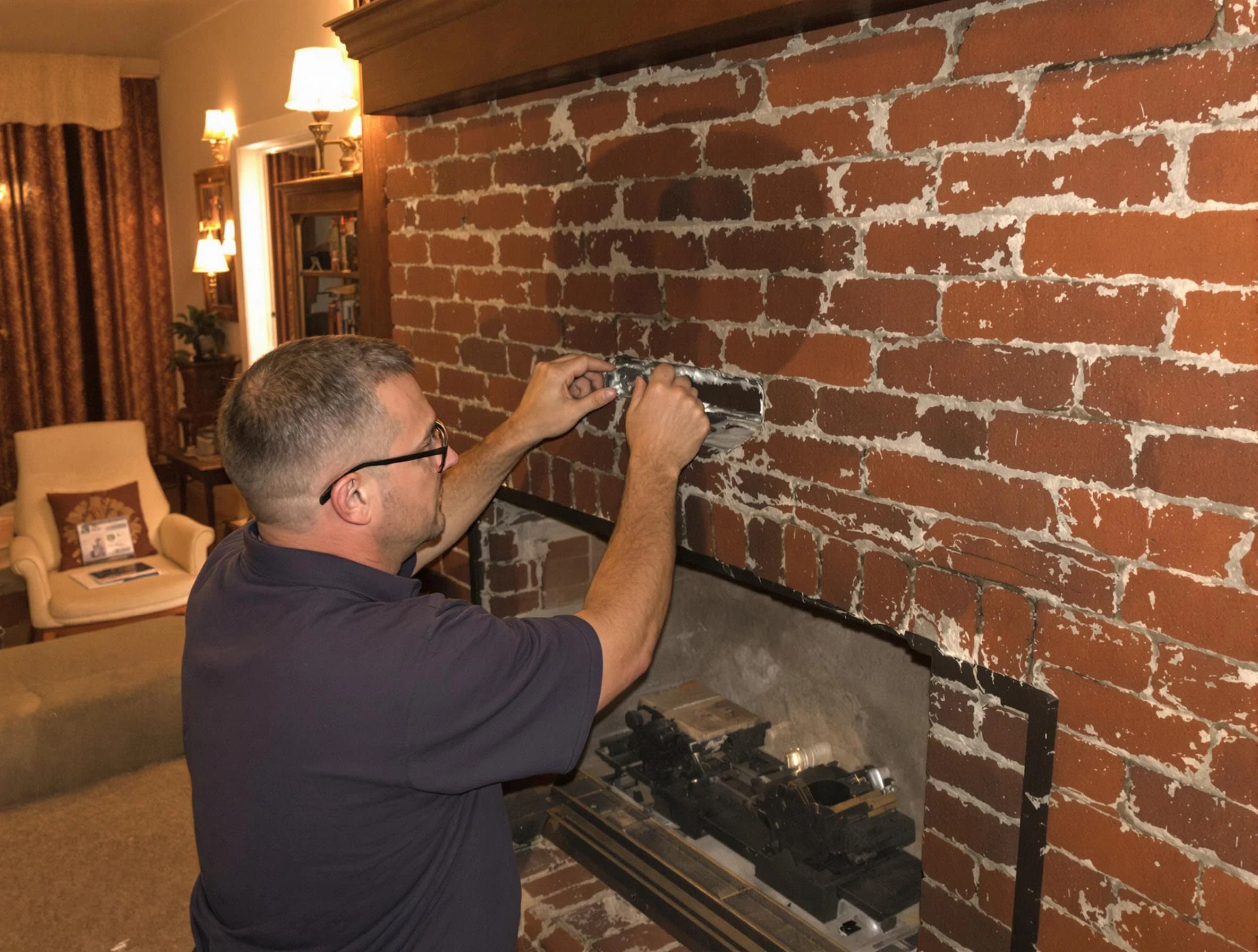 Bountiful Chimney Sweep expert fixing a fireplace in Bountiful, UT