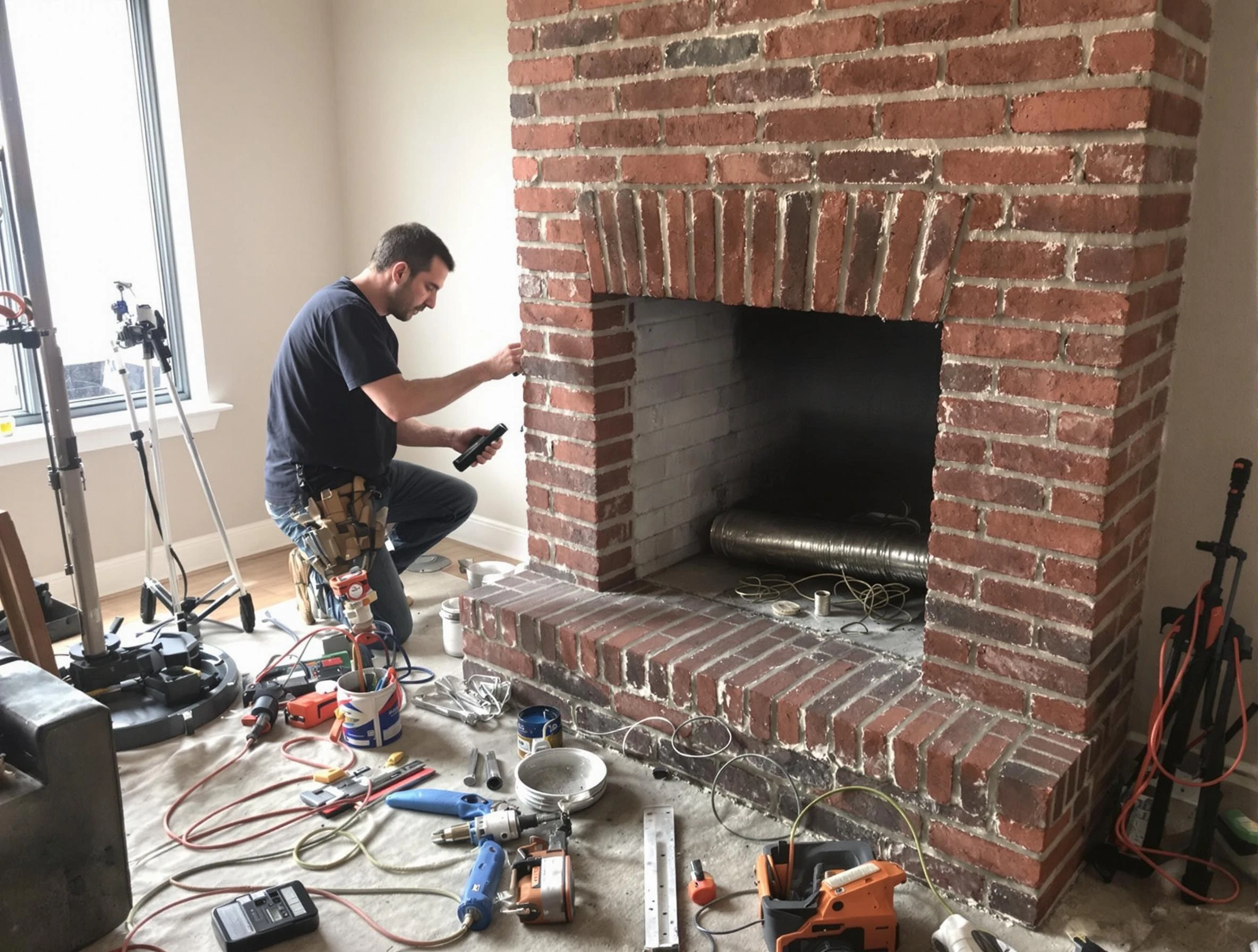 Bountiful Chimney Sweep specialist finalizing chimney liner service in Bountiful, UT