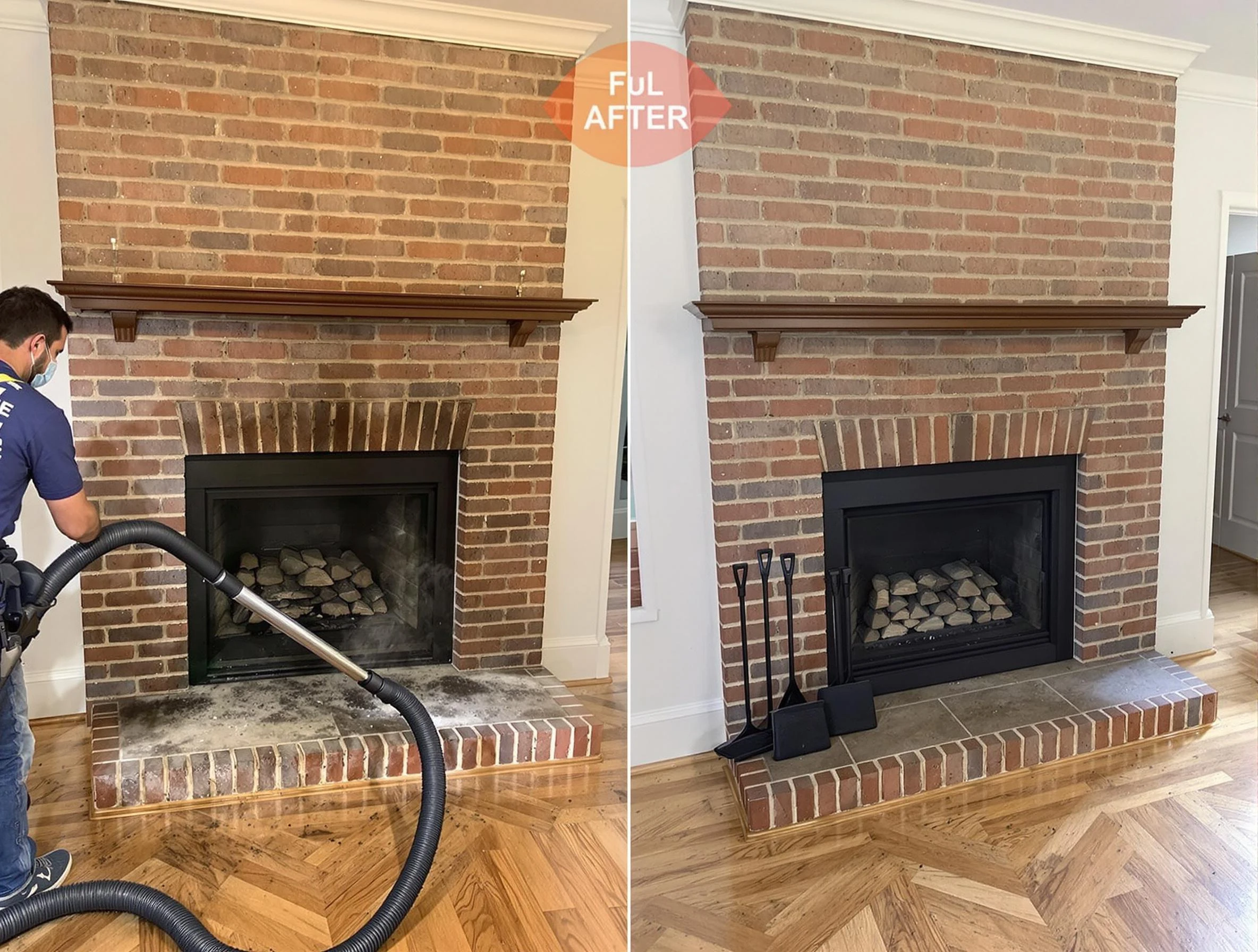 Bountiful Chimney Sweep carefully sanitizing a fireplace in Bountiful, UT