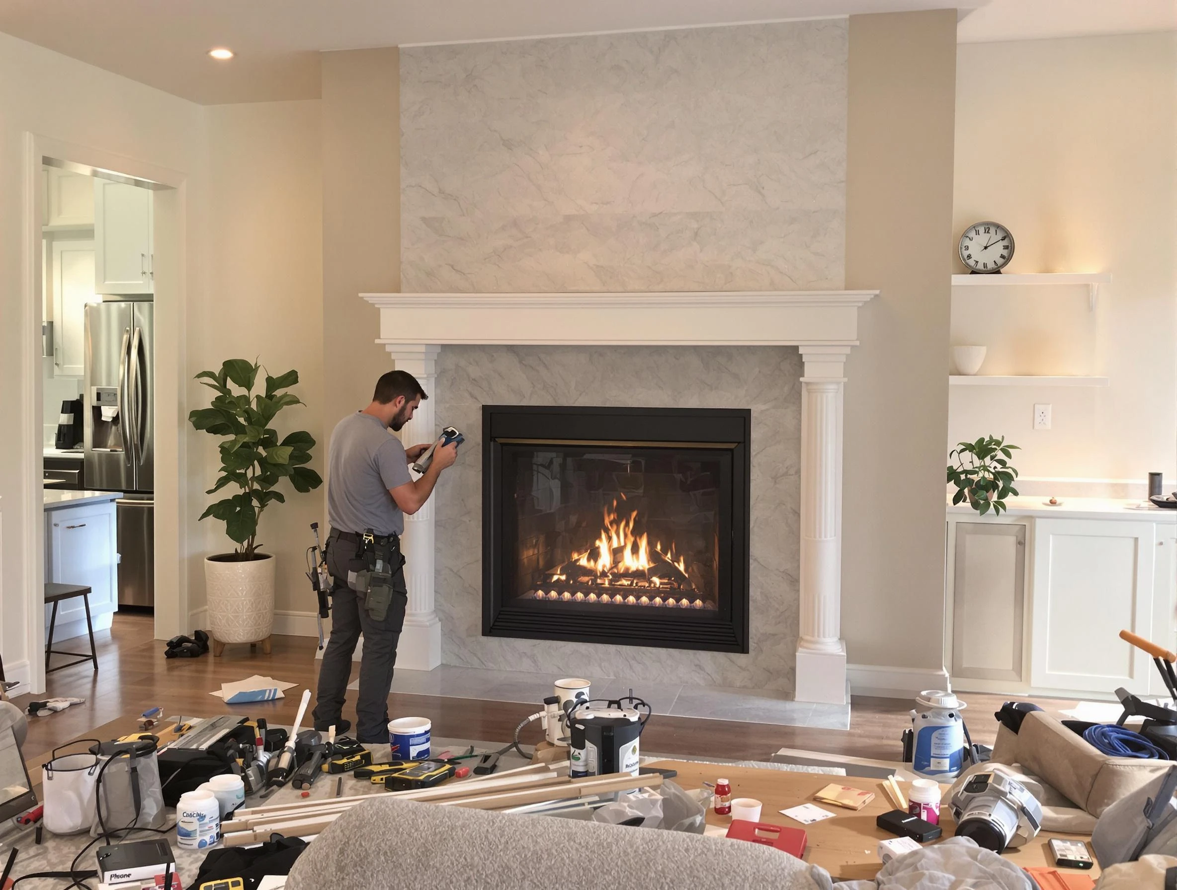 Newly installed fireplace by Bountiful Chimney Sweep in Bountiful, UT
